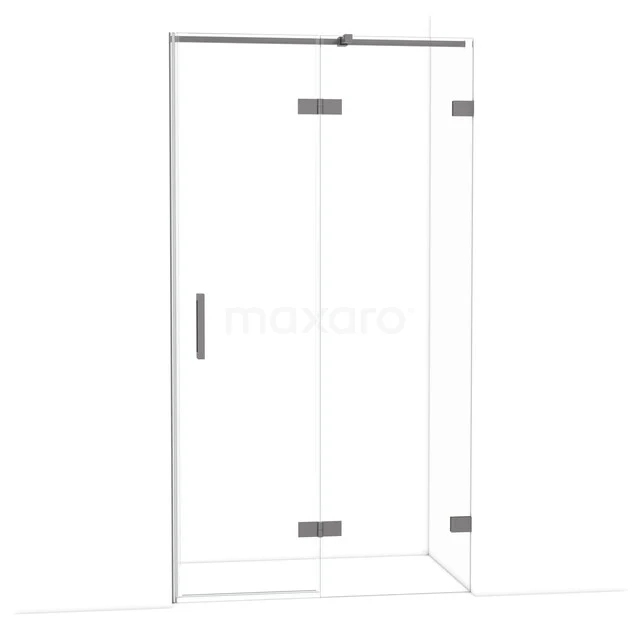 Glass shower cabin with clear glass, chrome hinges and door, ideal for a modern bathroom design.