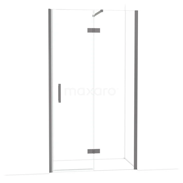 Diamond Douchedeur | 110 cm Zwart metaal Helder glas Draaideur DDB22652110ZM Glazen douchecabine met chromen details, hoekmodel met draaideur, ideaal voor moderne badkamers.
