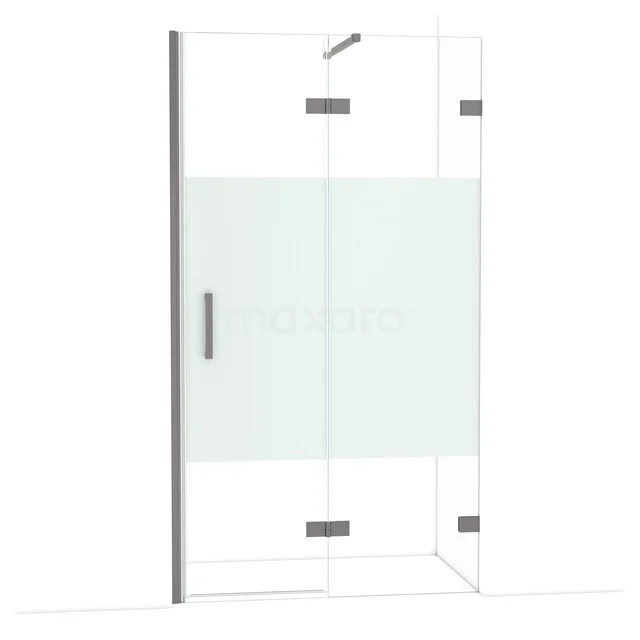 Glas Duschkabine mit Matt Weiß Mittelpaneel, Aluminium Profile und Scharniere, ideal für ein modernes Badezimmer.