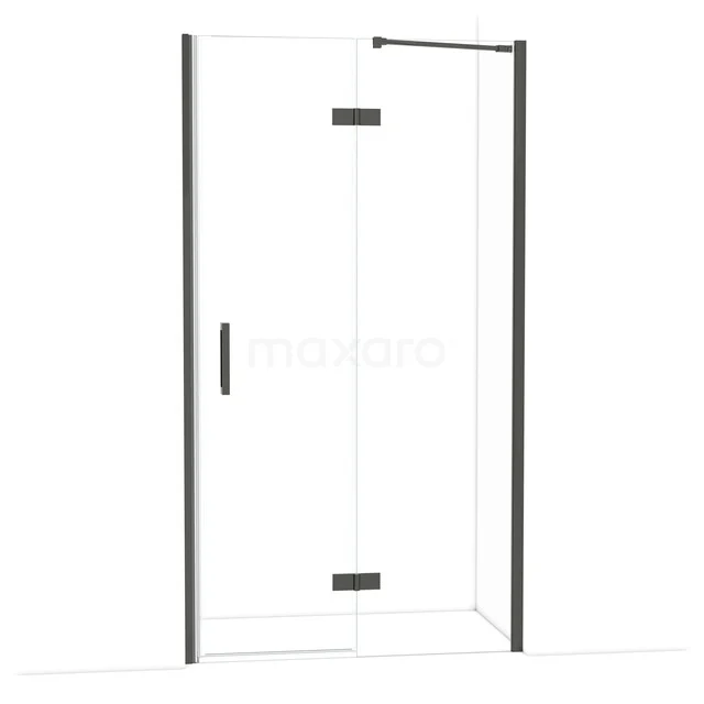 Diamant-Duschtüren DDB22652210BC Duschkabine mit Eckeinstieg, Klarglas und mattschwarzen Akzenten, modernes Design für ein stilvolles Badezimmer.