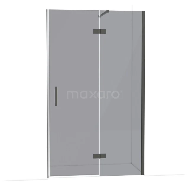 Diamond Duschtür | 120 cm Schwarzchrom Rauchglas Drehtür DDB22661111BCN Glasene Duschtür mit Scharnier aus rostfreiem Stahl im rechteckigen Design, perfekt für einen modernen Badezimmerstil.