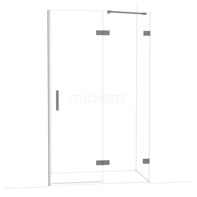 Duschtür Diamond 120 cm 8mm Klar Sicherheitsglas Schwarz Metall DDB22661220ZM Glas Duschkabine mit Eckeinstieg, Klarglas und Edelstahl Scharniere, perfekt für ein modernes Badezimmer.