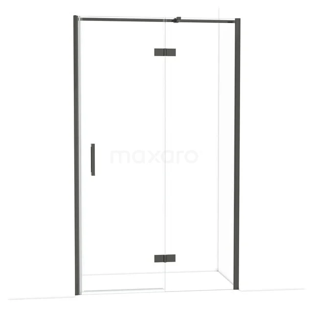 Diamond Douchedeur | 120 cm Zwart chroom Helder glas Draaideur DDB22662310BC Douchecabine zwart frame, heldere glazen deuren; modern design, perfect voor een stijlvolle badkamer.