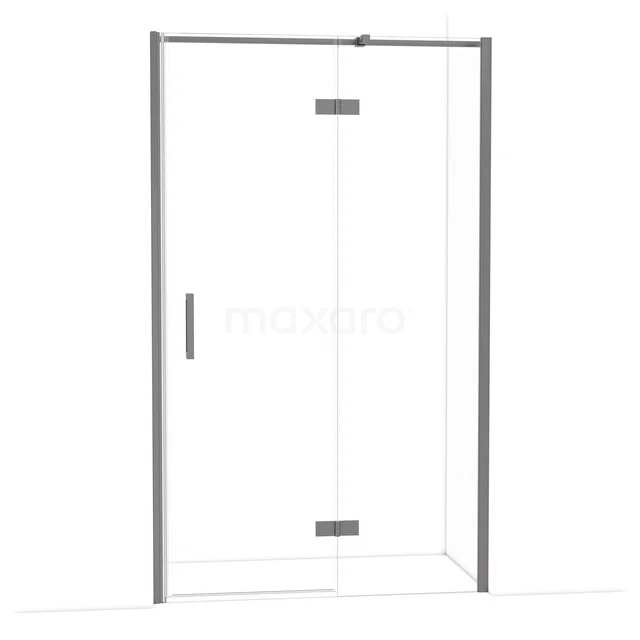 Diamond Shower door | 120 cm Black metal Clear glass Pivot door DDB22662310ZM Glazen douchedeur met chroomprofiel en strak design, ideaal voor een moderne badkamer.