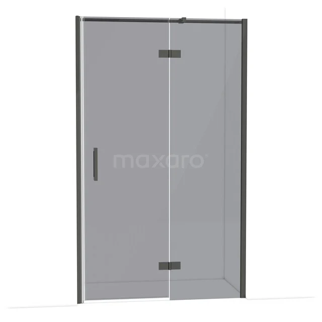 Duschtür mit Klarglas, Matt Schwarz Profile, drehbares Design. Perfekt für eine moderne Badezimmer Einrichtung.