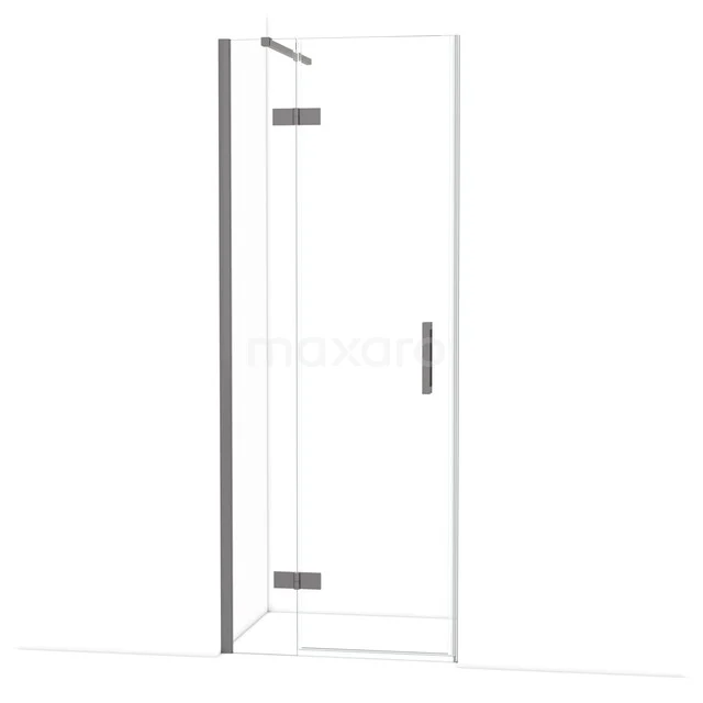 Diamond Douchedeur | 80 cm Zwart metaal Helder glas Draaideur DDB21351110ZMN Glazen douchedeur met chroom scharnieren, strak design, ideaal voor moderne badkamerinrichting.