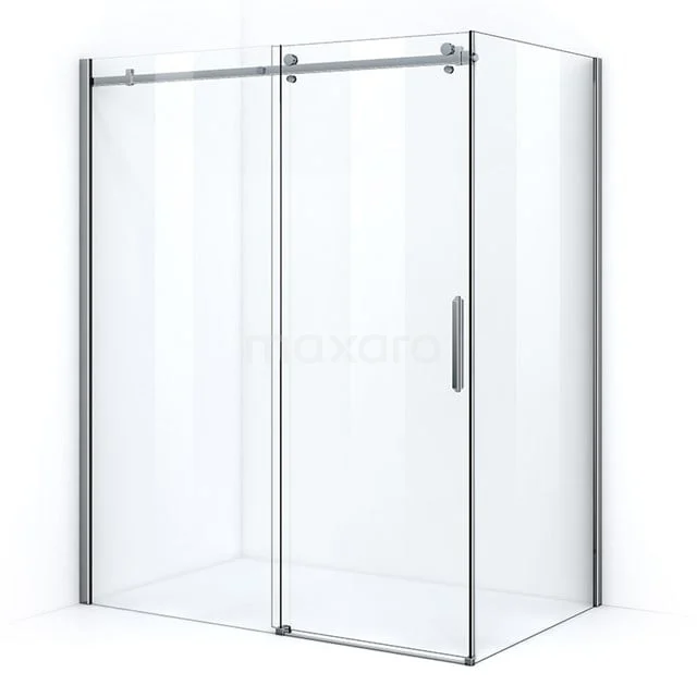 Duschkabine Crystal Allure 160x100cm aus klarem Sicherheitsglas mit Schiebetür Vierkant-Rollensystem Chrom L5120-1610C Glasene Duschwand mit Schiebetür, transparentes Design, Aluminiumprofil, ideal für moderne Bäder.