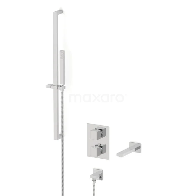 Cubic Inbouw badkranenset | Chroom Thermostaatkraan met handdouche 1 stand CIC23-00017 Cubic Inbouw badkranenset | Chroom Thermostaatkraan met handdouche 1 stand CIC23-00017