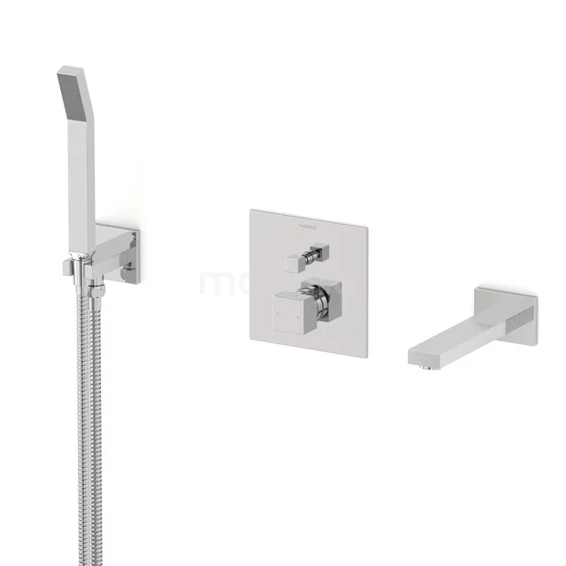 Cubic Inbouw badkranenset | Chroom Eéngreeps mengkraan met handdouche 1 stand CIC23-00022