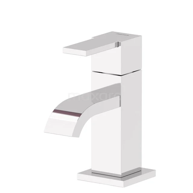 Cubic Basin Tap Mounted | Chrome | Cold Water Tap 23.004.404 White, square basin tap with a sleek design, ideal for a modern bathroom style.