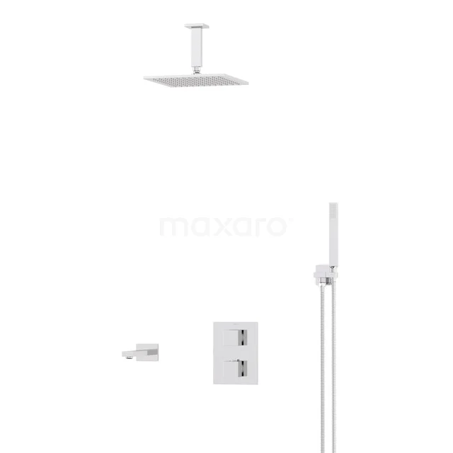 Cubic Inbouw Badkraan met regendouche | Chroom Thermostatisch DIC23-00013 Cubic Inbouw Badkraan met regendouche | Chroom Thermostatisch DIC23-00013
