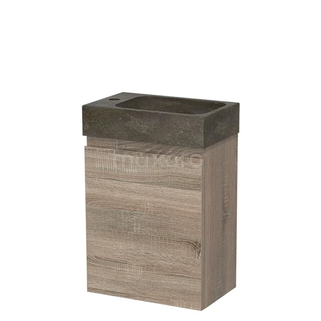 Modulo Pico Toilet unit with basin | 40 cm Oak Handleless front Natural stone TMW10-00518
