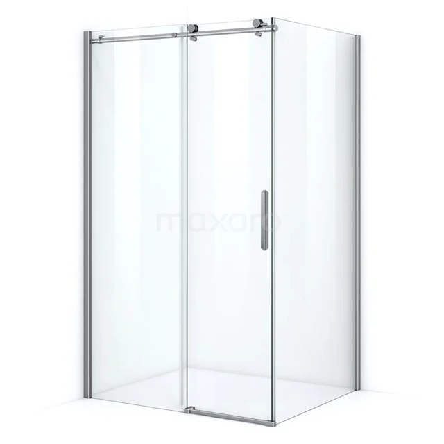 Glasene Duschkabine mit Schiebetür und Aluminiumprofilen, minimalistisches Design, ideal für moderne Bäder.