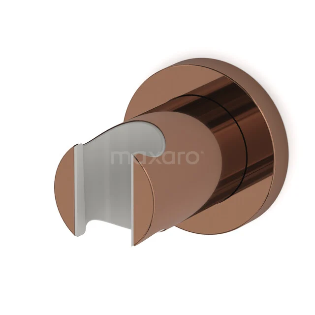 Copper-coloured wall holder with a modern round shape, ideal as a stylish accessory in the bathroom.