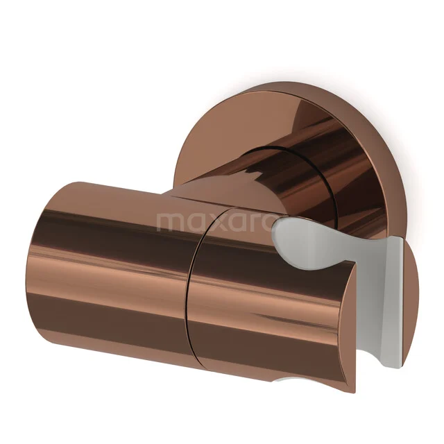 Handbrausehalter Radius, Wandmontage, Glänzendes Kupfer 55.156.700GKP Kupferfarbener Messing-Wandhaken mit runder Form, ideal als stilvolle Ergänzung zum Badezimmer.