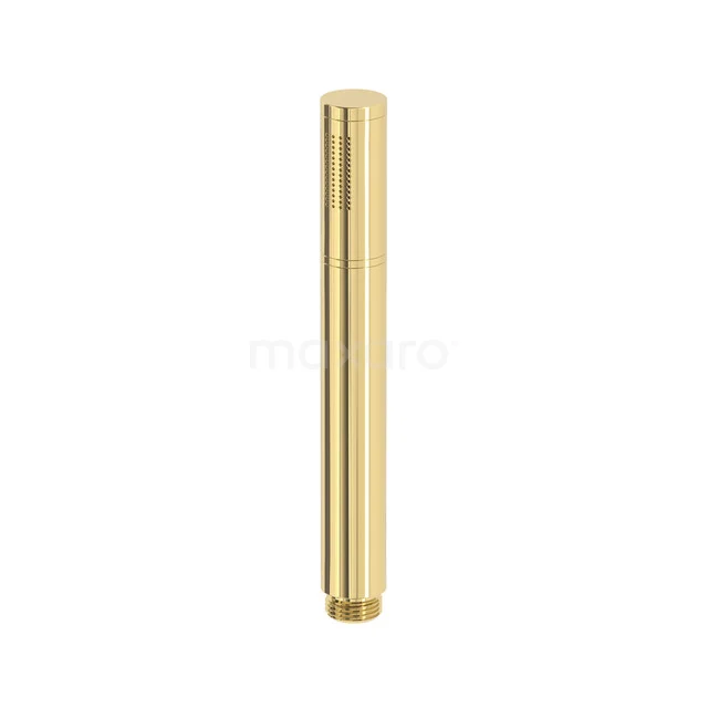 Gold cylindrical hand shower, ideal as a stylish addition to a luxury bathroom.