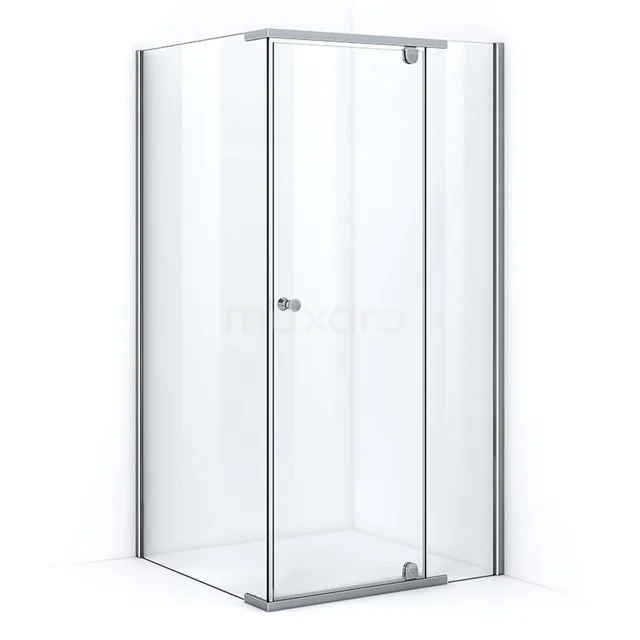 Glass shower enclosure with door, rectangular design, aluminium frame, ideal for a modern bathroom style.
