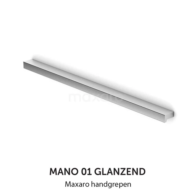 Glänzender chromfarbener Maxaro Mano Haltegriff, elegantes Design, ideal als stilvolle Ergänzung zu Badmöbeln.