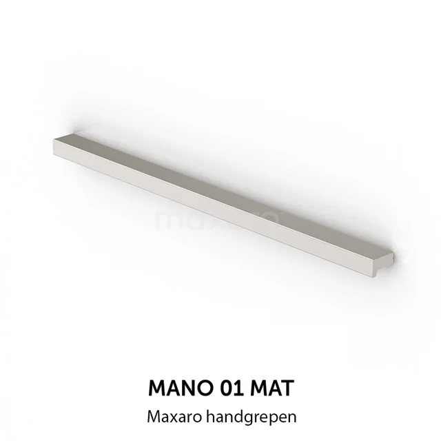 Mano 01 Handgreep | Mat | 352mm H01-0352-20 Matte zilverkleurige Mano 01 handgreep van Maxaro, geschikt voor badkamermeubels, met strak en modern design.