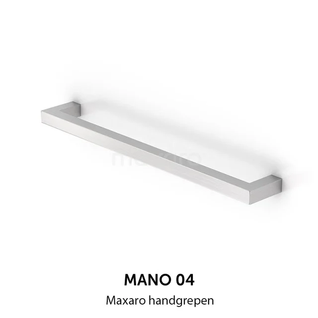 Mano 04 Handgreep | Rvs | 256mm H04-0256-10 Rechthoekige zilverkleurige Maxaro handdoekhouder Mano 04, minimalistisch design, ideaal voor moderne badkamers.