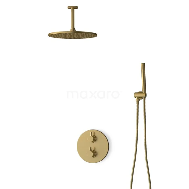 Inbouw Regendoucheset Radius Gold, Thermostaatkraan, 30cm Hoofddouche, Goud BIG55-00018
