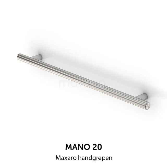 Stijlvolle Maxaro handgreep Mano 20, zilverkleurig, ideaal voor badkamerkasten.