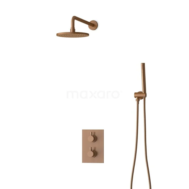 Inbouw Regendoucheset Radius Copper, Thermostaatkraan, 20cm Hoofddouche, Koper BIK55-00005