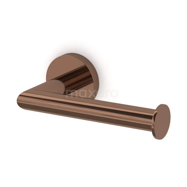 Radius Toilet Roll Holder | Shiny Copper 150-1103GKP Copper toilet roll holder with round wall mounting, sleek design, ideal as a stylish addition to the bathroom decor.