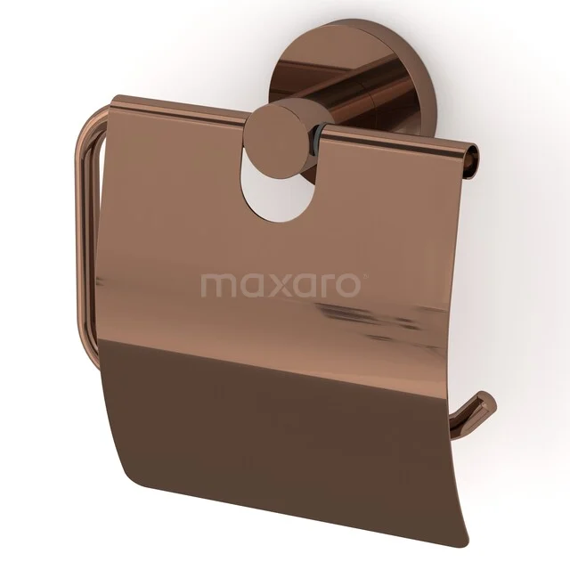 Radius Toilet Roll Holder | Shiny Copper 150-1105GKP Bronze toilet roll holder with wall mounting, modern design and durable finish for a stylish bathroom interior.