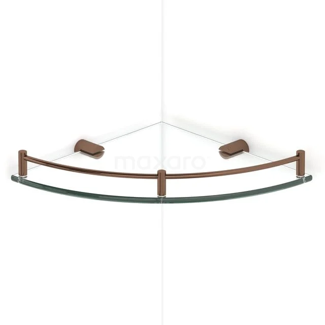 Radius Hoekplanchet | Glanzend Koper | Glas | Badkamer 190-2101GKP