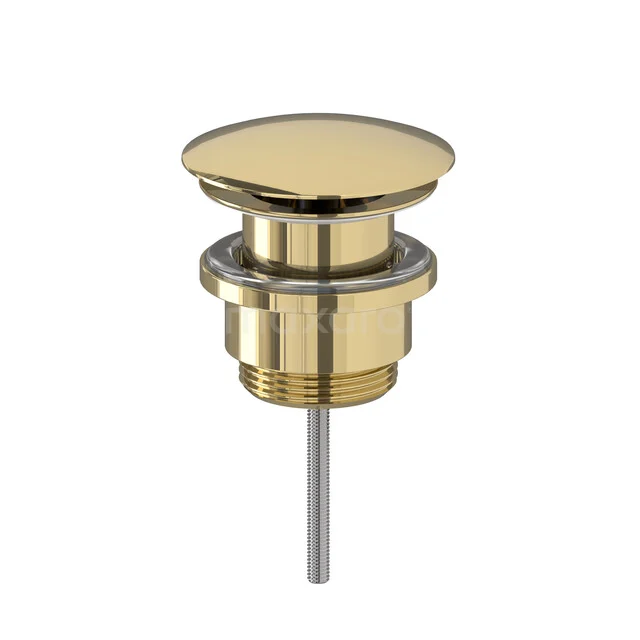 Non-Closing Drain Plug Glossy Light Gold Round 99.000.504GLG Messy coloured click waste with a round top, suitable for the sink in the bathroom.