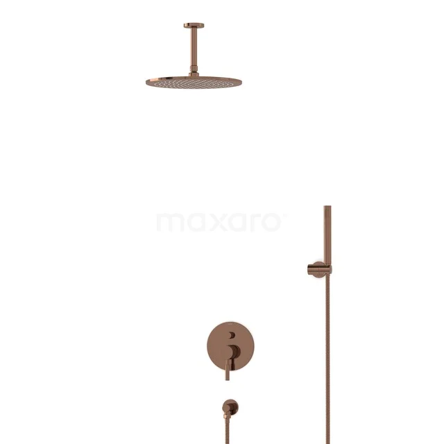 Radius Regendouche Inbouw | Glanzend koper 30 cm Regendouche Eéngreeps BIGKP55-00036