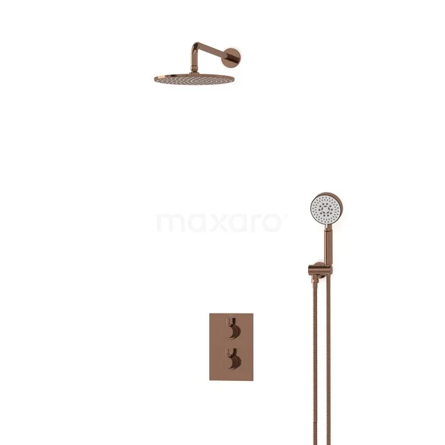 Radius Rain shower Built-in | Shiny copper 25 cm Rain shower Thermostatic BIGKP55-00095
