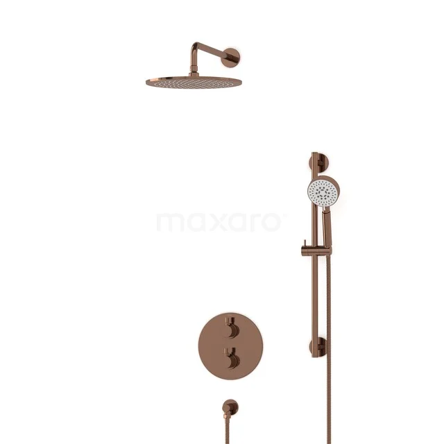Radius Regenduschen Einbau | Glänzendes Kupfer 30 cm Regenduschen Thermostatisch BIGKP55-00133 Kupferne Regenduschen mit runder Dusche und Handbrause, ideal für ein modernes Badezimmer.