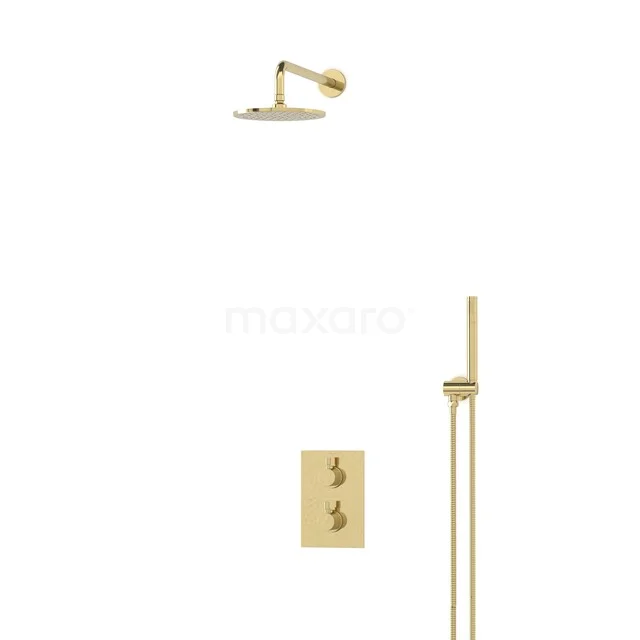 Radius Regendouche Inbouw | Glanzend lichtgoud 20 cm Regendouche Thermostatisch BIGLG55-00005