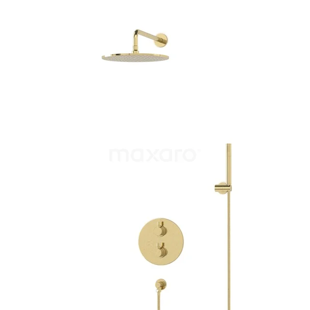 Radius Rain shower Built-in | Glossy light gold 30 cm Rain shower Thermostatic BIGLG55-00025