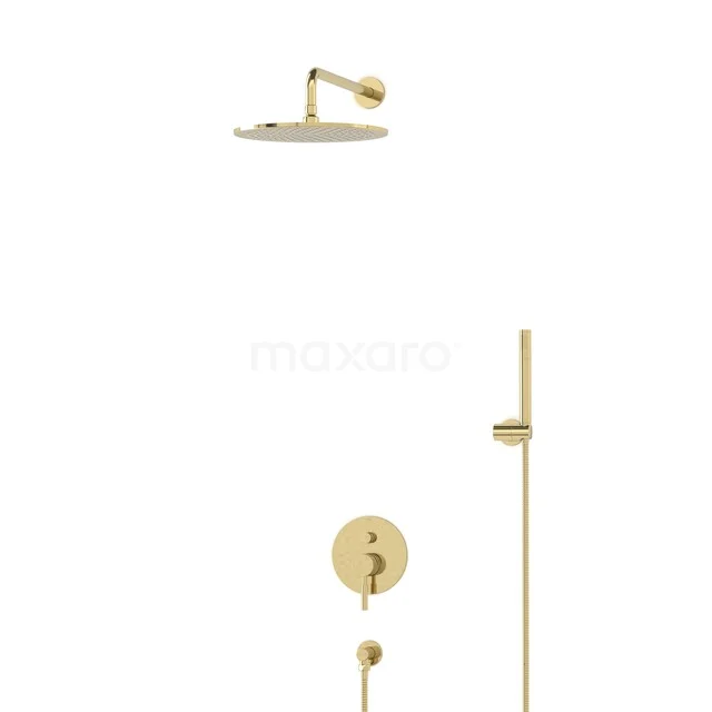 Radius Rain shower Built-in | Glossy light gold 30 cm Rain shower Single lever BIGLG55-00027