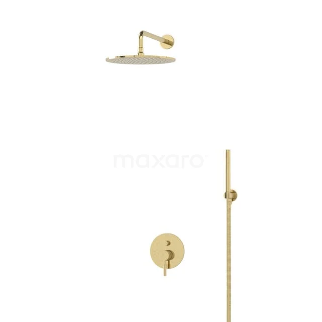 Radius Rain shower Built-in | Glossy light gold 30 cm Rain shower Single lever BIGLG55-00045