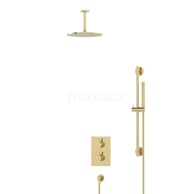 Radius Rain shower Built-in | Glossy light gold 25 cm Rain shower Thermostatic BIGLG55-00068