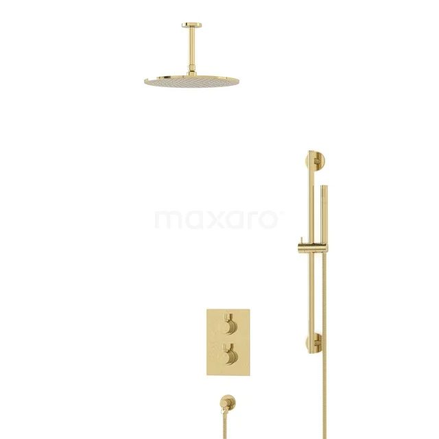 Radius Rain shower Built-in | Glossy light gold 30 cm Rain shower Thermostatic BIGLG55-00071