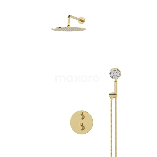 Radius Rain shower Built-in | Glossy light gold 30 cm Rain shower Thermostatic BIGLG55-00097