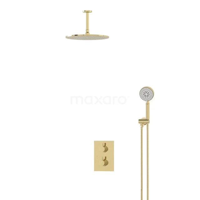 Radius Rain shower Built-in | Glossy light gold 30 cm Rain shower Thermostatic BIGLG55-00107