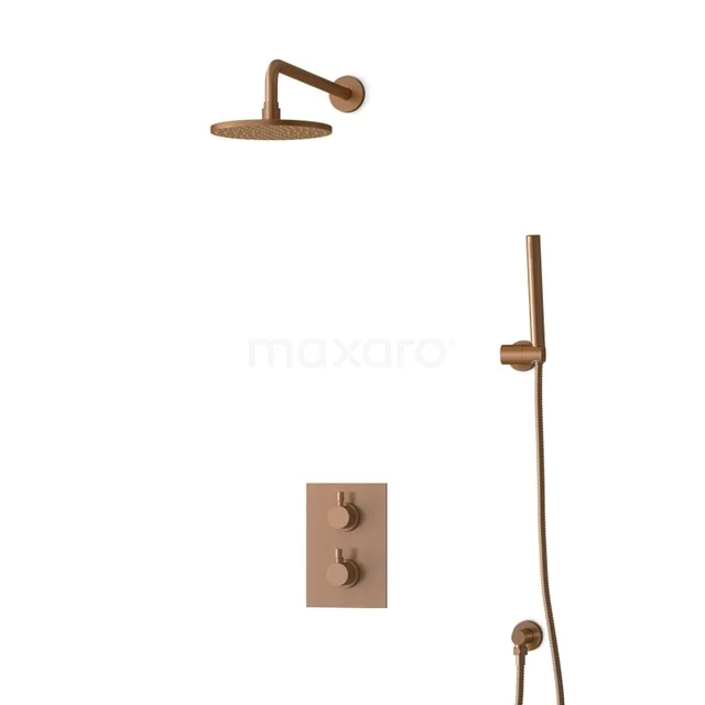 Inbouw Regendoucheset Radius Copper, Thermostaatkraan, 20cm Hoofddouche, Koper BIK55-00021
