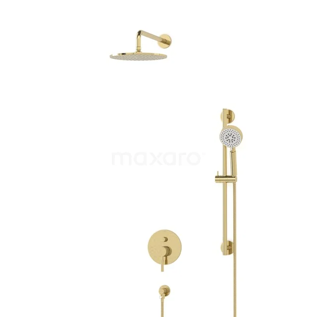 Radius Rain shower Built-in | Glossy light gold 25 cm Rain shower Single lever BIGLG55-00132
