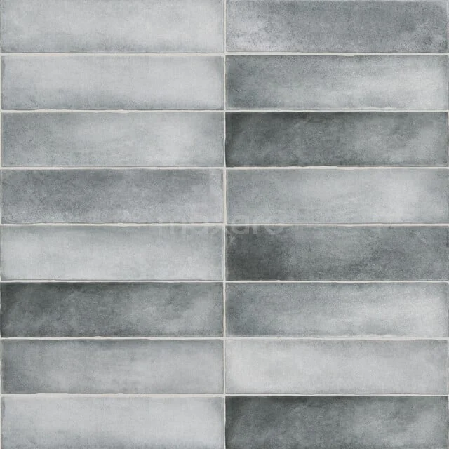 Grey rectangular bathroom tiles with a subtle sheen and concrete look, ideal for a stylish and modern bathroom wall.