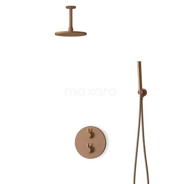 Inbouw Regendoucheset Radius Copper, Thermostaatkraan, 20cm Hoofddouche, Koper BIK55-00046