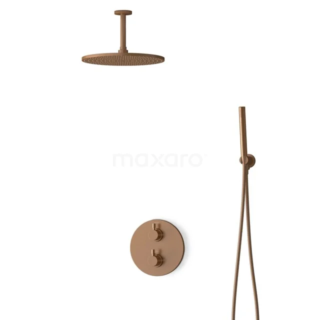 Inbouw Regendoucheset Radius Copper, Thermostaatkraan, 30cm Hoofddouche, Koper BIK55-00052