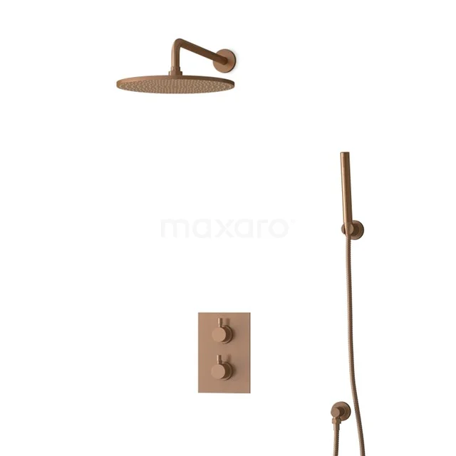 Inbouw Regendoucheset Radius Copper, Thermostaatkraan, 30cm Hoofddouche, Koper BIK55-00080