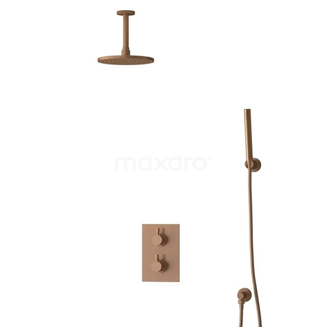 Inbouw Regendoucheset Radius Copper, Thermostaatkraan, 20cm Hoofddouche, Koper BIK55-00083