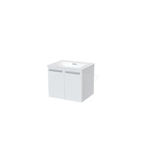 Box Badkamermeubel met wastafel | 60 cm Mat wit front Keramiek 2 deuren BMA007304